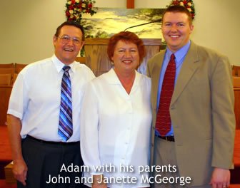 Adam with his parents John and Janette McGeorge